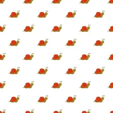 Cartoon snail pattern repeating animal characters on white 库存插图