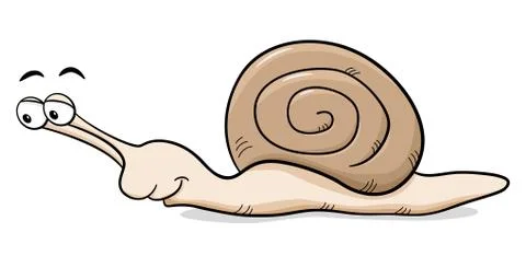 Cartoon snail with snail shell Illustrazione stock