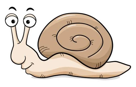 Cartoon snail with snail shell Stock Illustration
