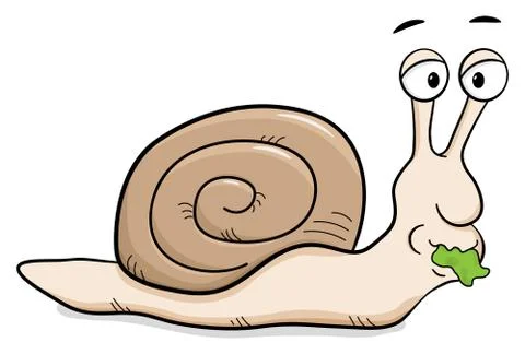 Cartoon snail with snail shell Stock Illustration