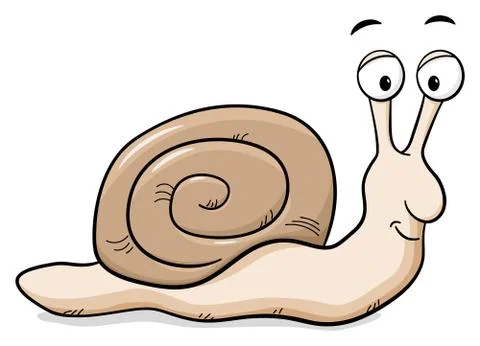 Cartoon snail with snail shell Stock Illustration