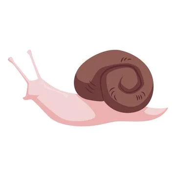 Cartoon snail vector element with spiral shell Stock Illustration