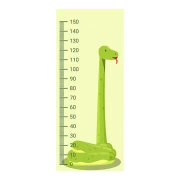 Cartoon snake measuring its height, showing how tall it is Stock Illustration