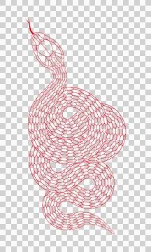 Cartoon snake pattern with red line stroke イラスト素材
