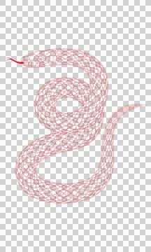 Cartoon snake pattern with red line stroke Stock Illustration