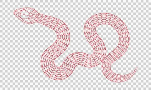 Cartoon snake pattern with red line stroke 스톡 일러스트