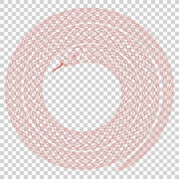 Cartoon snake pattern with red line stroke Stock Illustration