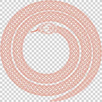 Cartoon snake pattern with red line stroke Stock Illustration