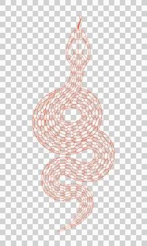 Cartoon snake pattern with red line stroke Stockillustratie