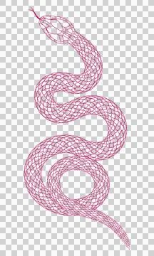 Cartoon snake pattern with red line stroke 스톡 일러스트