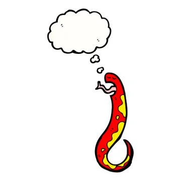 Cartoon snake with thought bubble Illustrazione stock