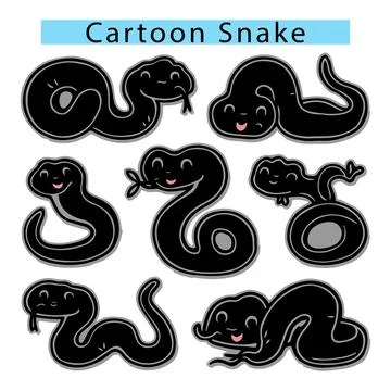 Cartoon Snake vector graphics drawing, Snake clipart Stock Illustration