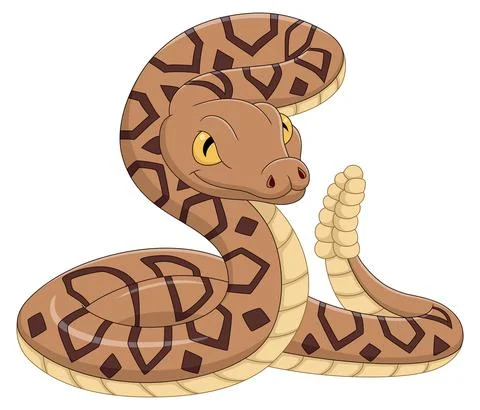 Cartoon snake on white background 库存插图