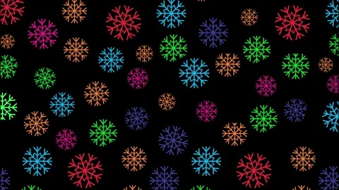 Cartoon snowfall on a dark background. 2d animation. Stock Footage 257746046