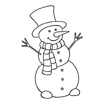 Cartoon snowman. Stock Illustration