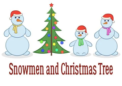 Cartoon Snowman Set Stock Illustration