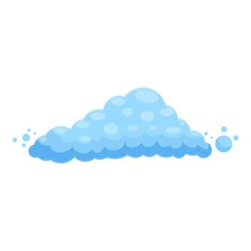 Cartoon soap suds with bubbles floating on white background Illustrazione stock