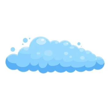 Cartoon soap suds creating a light blue cloud shape Stock Illustration