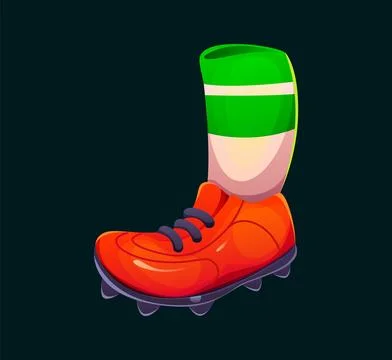 Cartoon soccer player boot ABC font letter J Stock Illustration