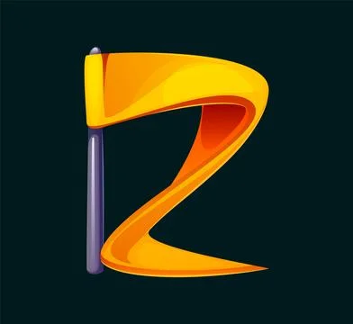 Cartoon soccer referee flag ABC font letter Z Stock Illustration