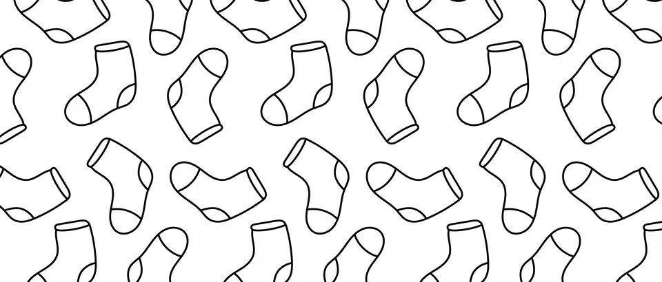 Cartoon socks pattern vector illustration. Background with socks. Stock Illustration
