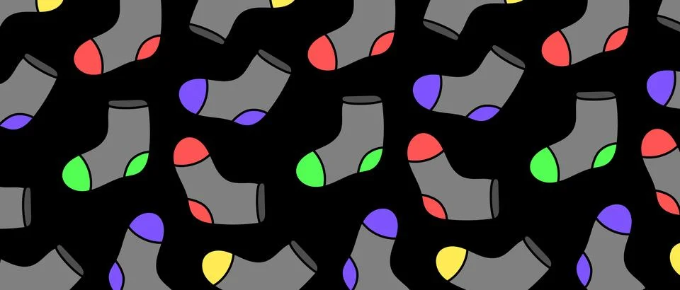 Cartoon socks pattern vector illustration. Background with socks. Stock Illustration