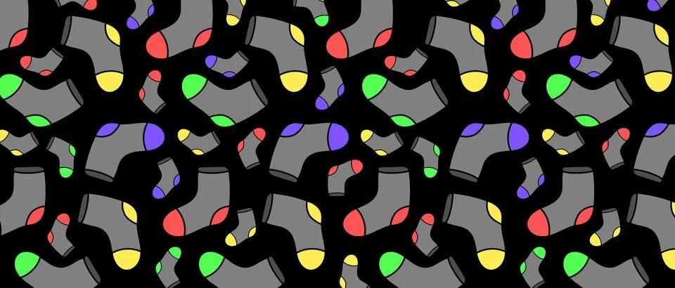 Cartoon socks pattern vector illustration. Background with socks. Stock Illustration