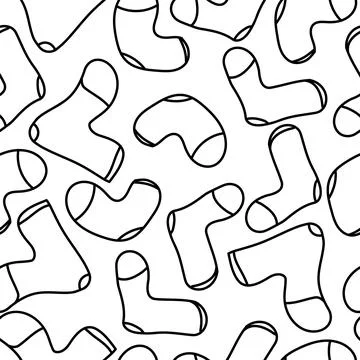 Cartoon socks seamless pattern vector illustration. Background with socks. Stock Illustration