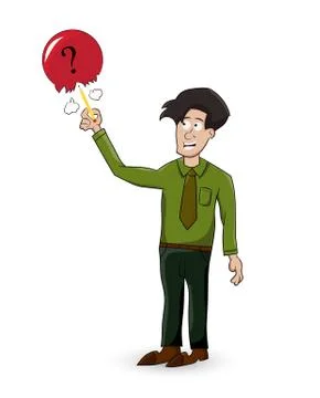 Cartoon solving problem Illustrazione stock