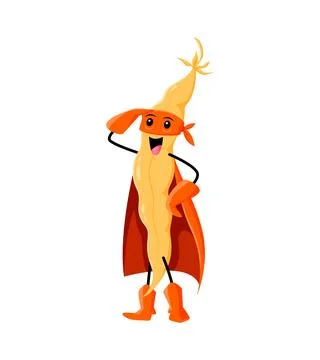 Cartoon soy bean pod vegetable superhero character Ilustração Stock