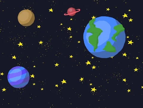 Cartoon space 2 Stock Footage 106148178