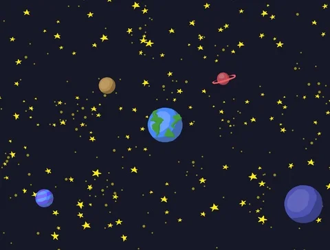 Cartoon space 3 Video stock 106149844