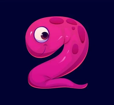 Cartoon space alien character font number 2 two Ilustración de archivo