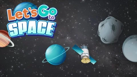 Cartoon Space Animation with Floating Planets and Celestial Objects Vídeos de archivo 340381651