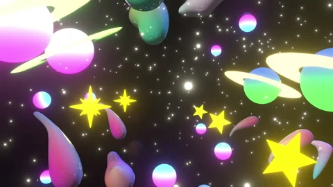 Cartoon Space Background Stock Footage 302648882