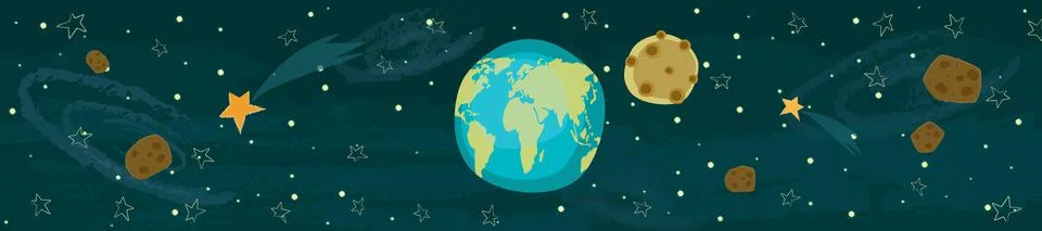 Cartoon space background Stock Illustration
