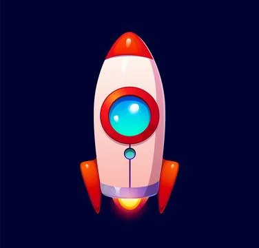 Cartoon space flying rocket font letter I Stock Illustration