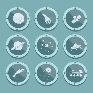 Cartoon space icon イラスト素材