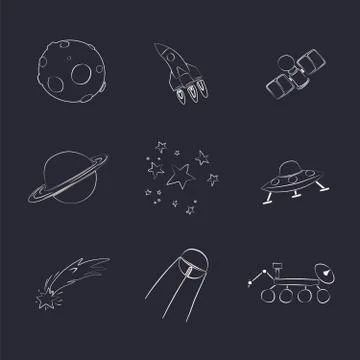 Cartoon space icon Иллюстрация