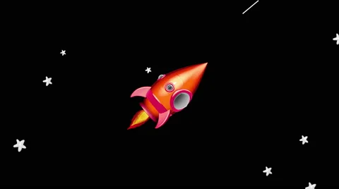 Cartoon Space Rocket Moving in The Space 스톡 동영상 57707031