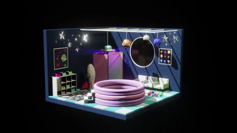 Cartoon Space Room Stock-Footage 325721154
