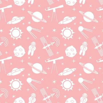 Cartoon space seamless pattern. Astronomy. Science Stock Illustration