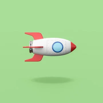 Cartoon Spaceship on Green Background 库存插图