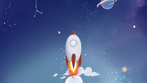 Cartoon Spaceship Rocket Animation Stock Footage 246777529