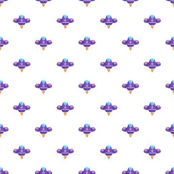 Cartoon spaceship rockets creating a vibrant repeating pattern Illustrazione stock