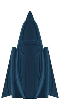 Cartoon spaceship with triangle aggressive form similar fighter aircraft isolate Stock Illustration