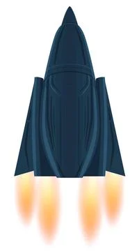 Cartoon spaceship with triangle aggressive form similar fighter aircraft w... Stock Photos