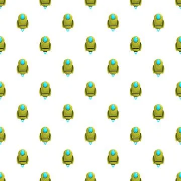 Cartoon spaceships seamless pattern representing space travel Stock Illustration