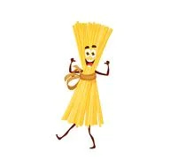 Cute funny macaroni pasta noodles character Vector Image