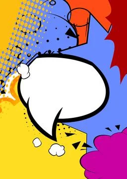 Cartoon speech bubble with blank speech bubble, comic book background. Retr.. Stock Illustration